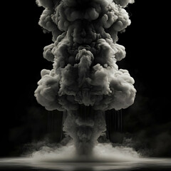 Sticker - Dark smoke billows and swirls dramatically against a black backdrop with fog rolling across the ground.