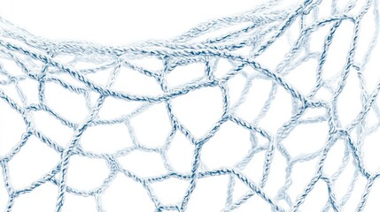 vector illustration of a soccer goal net with intricate fishnet textures, displayed on a clean white background to emphasize the detailed knotting and woven patterns, evoking a sense of sportsmanship