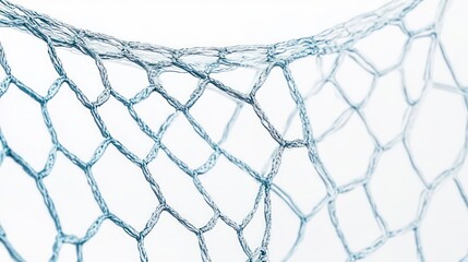 vector illustration of a soccer goal net with intricate fishnet textures, displayed on a clean white background to emphasize the detailed knotting and woven patterns, evoking a sense of sportsmanship