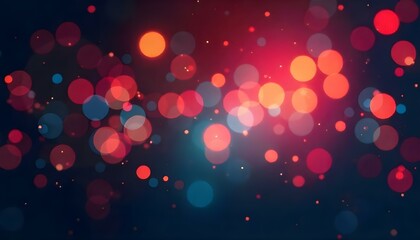 Fototapete - Colorful bokeh circles on a dark background, creating an abstract, blurred light effect. Perfect for festive overlays, holiday themes, or celebration backdrops in design projects
