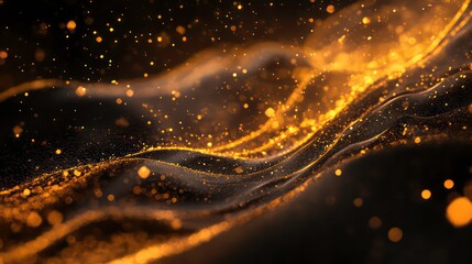 Wall Mural - a digital landscape of flowing waves and particles, representing data visualization or abstract tech