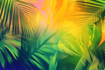 Wall Mural - a vibrant gradient background with tropical colors.featuring bright greens, yellows, and blues.conve