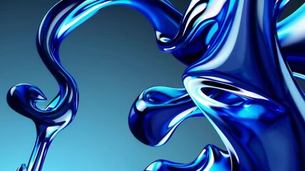 Poster - abstract blue liquid swirl on gradient background, modern design concept