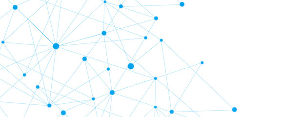 Wall Mural - vector abstract background with blue lines and dots with banner design, illustration technology with