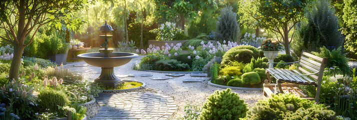 Serene Garden Landscape Embracing Nature and Modern Design