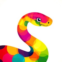 Canvas Print - Colorful abstract snake illustration.