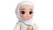 © Aziizun - Adorable 3D Render of a Young Girl in a White Hijab