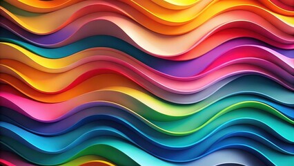 Wall Mural - Abstract  of colorful wavy shapes wallpaper, gradient, vibrant, textured, background, abstract,, waves, shapes, colors, wallpaper