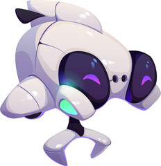 Wall Mural - cartoon underwater robot mascot, drone or bathyscaphe submarine, vector bot. futuristic technology r