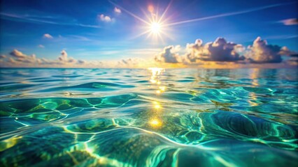Wall Mural - Abstract blur of vibrant light on clear ocean water, creating a serene background , serene, vibrant, abstract, blur, light