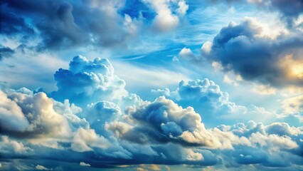 Wall Mural - cloudy sky background with soft, billowing clouds, clouds, overcast, atmospheric, weather, atmospher