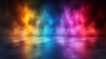 Wall Mural - colorful smoke and reflections abstract background