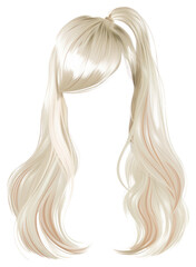 Wall Mural - Hairstyle blonde adult wig.