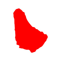 map of Barbados red icon