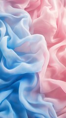Wall Mural - soft pink and blue fabric textures with gentle draping patterns