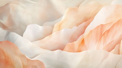 Wall Mural - abstract soft waves in gentle peach and white tones for backgrounds