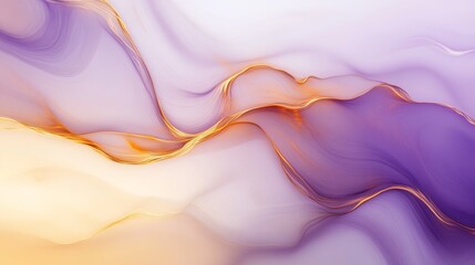 Wall Mural - soft swirls of purple and orange fluid art on abstract background