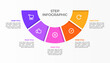 © semurup - Infographic template. 5 Step timeline journey, Flat simple infographics design template. Presentation graph. Business concept with icon 5 options or steps. Background vector illustration.