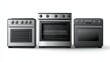 © Mimercy - A collection of modern kitchen appliances including an oven, stove, and grill, showcasing sleek stainless steel design.