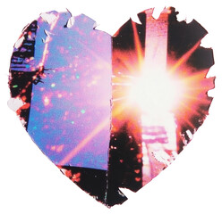 Poster - PNG Heart sunlight abstract collage.