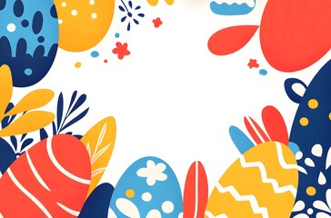 Canvas Print - Colorful Easter Eggs Festive Springtime Design