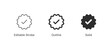 © icons gate - Verified badge icon tick symbol Vector blue verification badge check mark icon - Quality certify icon . official account profile verify. editable stroke outline style for app interface and web element