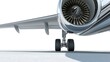 © Somphong - A sleek side profile of a modern airplane, showcasing its aerodynamic fuselage, wings, and engines, isolated on a white background