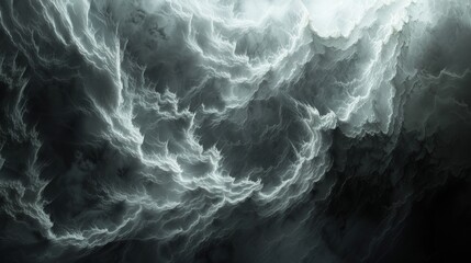 Abstract background with dark gray and white swirling patterns. AI generative. .