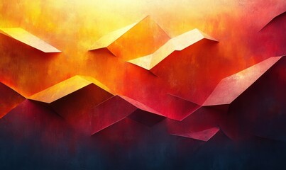 Aufkleber - Orange and Yellow Geometric Abstract Background with Autumn Textures for Thanksgiving and Fall Decor