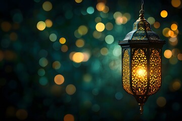 Canvas Print - Intricate Lantern Illuminates Festive Night Background