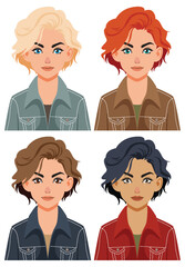 Sticker - Diverse Women in Denim Jackets