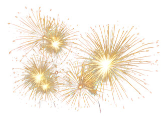 Wall Mural - png gold fireworks exploding in the sky night celebration pyrotechnic.