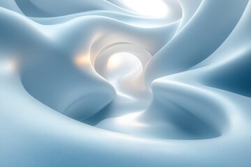 Poster - Minimal Smooth Curves Abstract Design with Soft Natural Light Shadows and Highlights