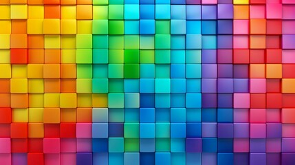 Wall Mural - Vibrant Grid Pattern of Colored Squares