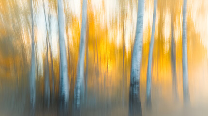 Wall Mural - golden haze of autumn: a dreamy, blurred photograph captures the essence of autumn with a warm golde