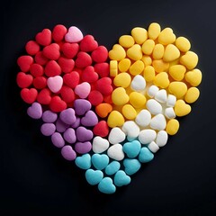 Poster - Colorful Heart-Shaped Candies for Valentine's Day 