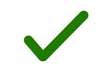 Wall Mural - green right tick check mark check list icon transparent background. flat style tick icon for web sit