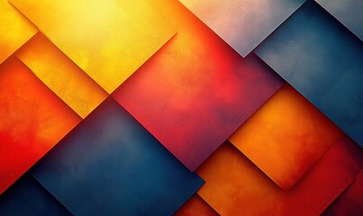 Poster - Geometric Orange and Yellow Abstract Background with Textured Design for Fall Thanksgiving and Halloween