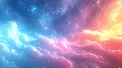 Wall Mural - Colorful nebula cloudscape, cosmic background, space scene, design element