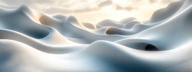 Leinwandbilder - Minimalist Abstract Composition with White Curves and Soft Lighting