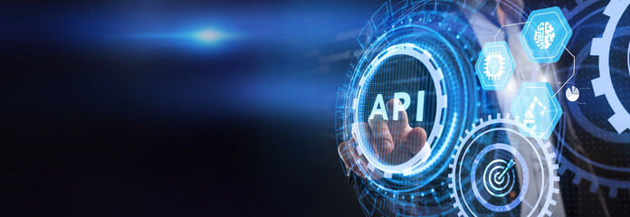 api - application programming interface. software development tool. business, modern technology, int