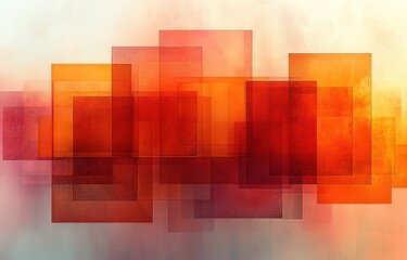 Poster - abstract orange texture background geometric pattern with layered squares for modern design autumn thanksgiving aesthetic