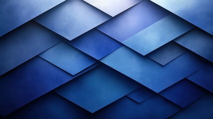 Poster - Abstract Blue Background with Geometric Patterns and Textured Angled Curves in Modern Art Style