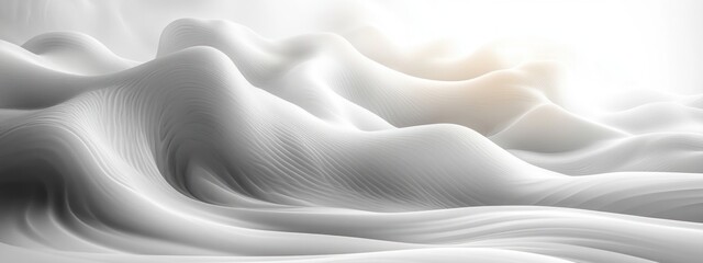 Leinwandbilder - Minimalist Abstract Design White Curves Soft Lighting High Contrast Composition Digital Art