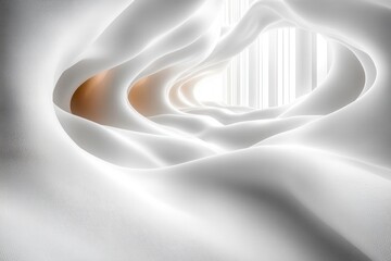 Leinwandbilder - Minimalist Abstract Design with Flowing Curves and Chiaroscuro Effects in White Space