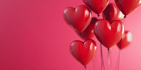 Wall Mural - heart shaped balloons