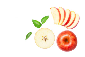 Wall Mural - red apple with slices isolated