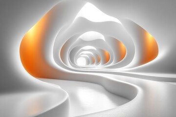 Poster - White Minimalist Abstract Design with Smooth Curves and Chiaroscuro Lighting Effects