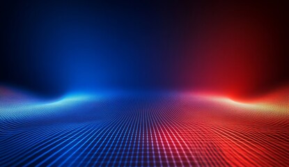 Poster - Abstract red and blue digital grid background.