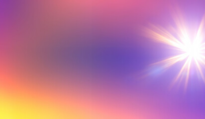 Wall Mural - purple pink abstract sky gradient background texture with sun rays